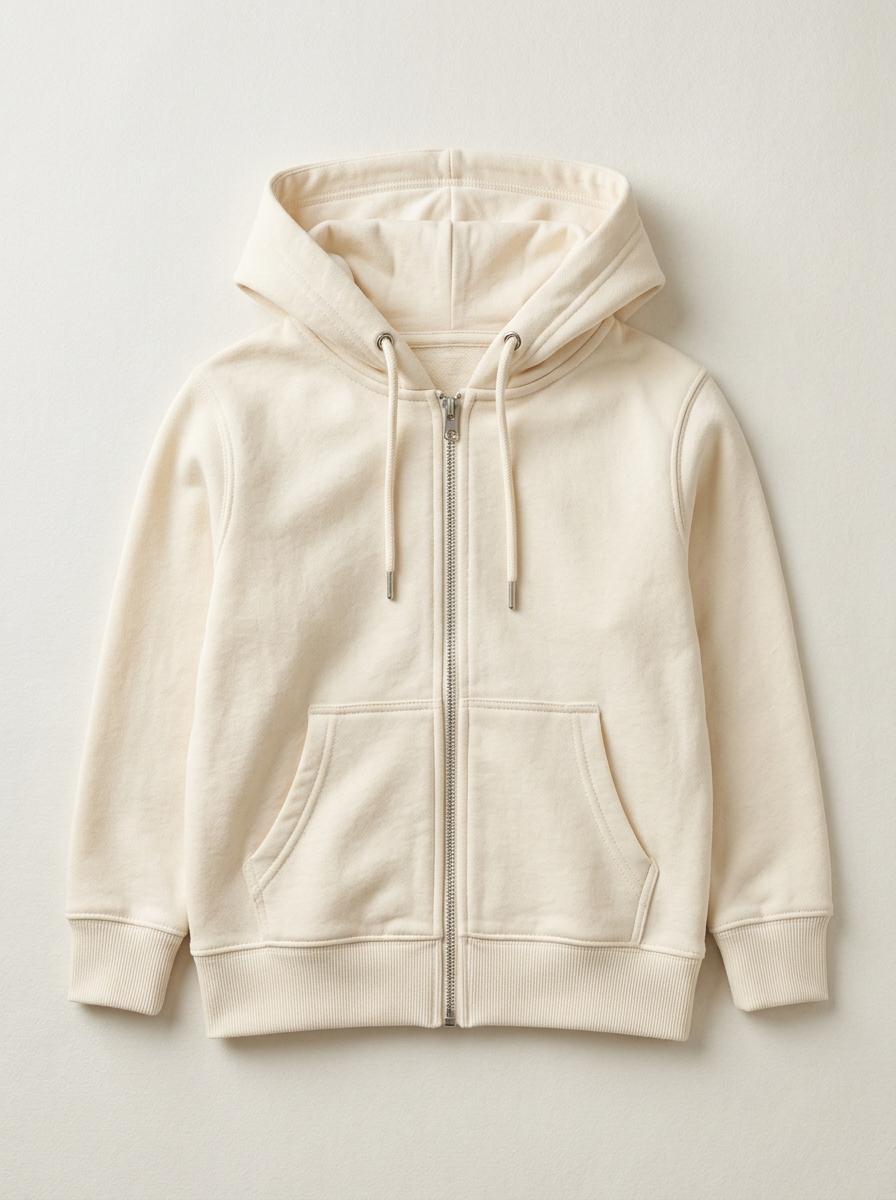Cloud Zip Hoodie in Warm Cream off-white