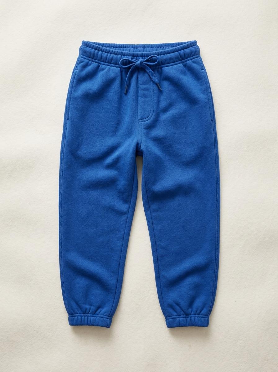 Loop Jogger in Cobalt Blue laid flat on off-white paper