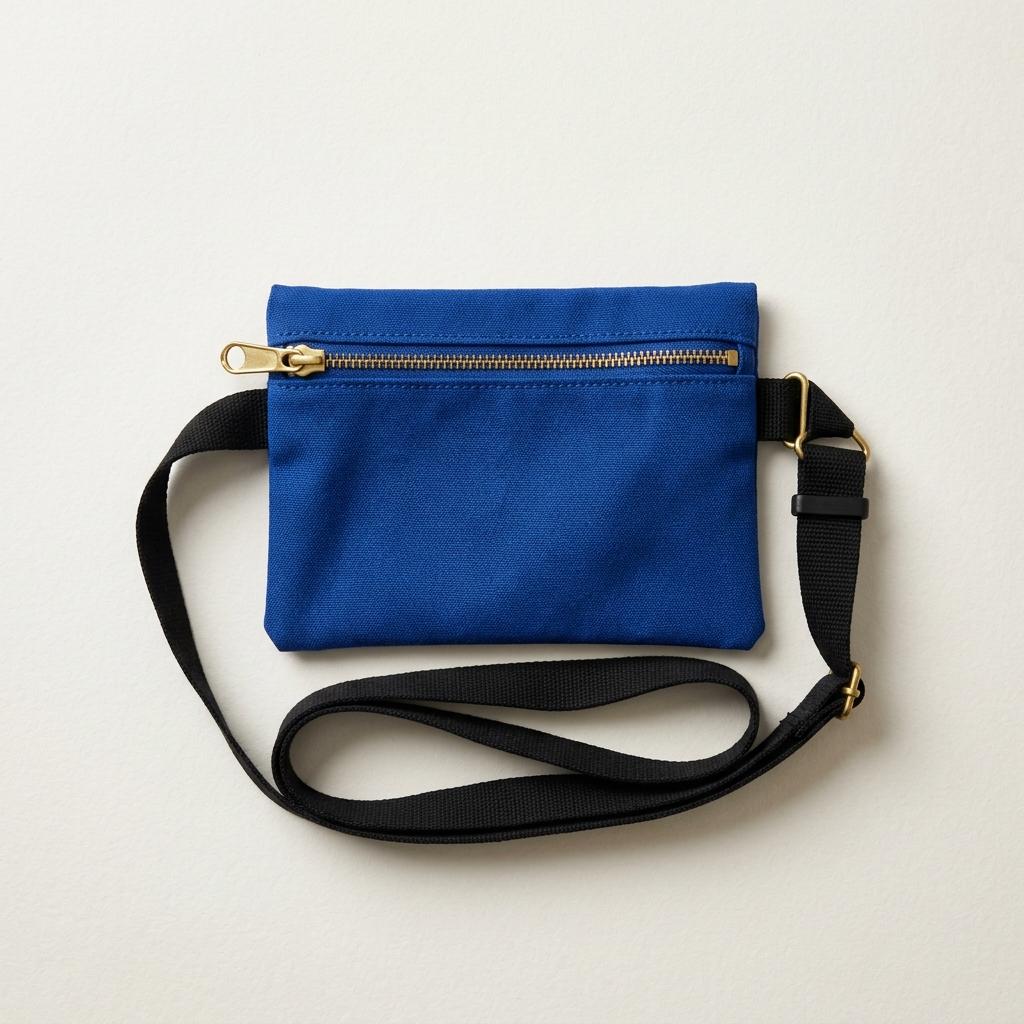 Mini Crossbody Bag in Cobalt Blue with brass zipper