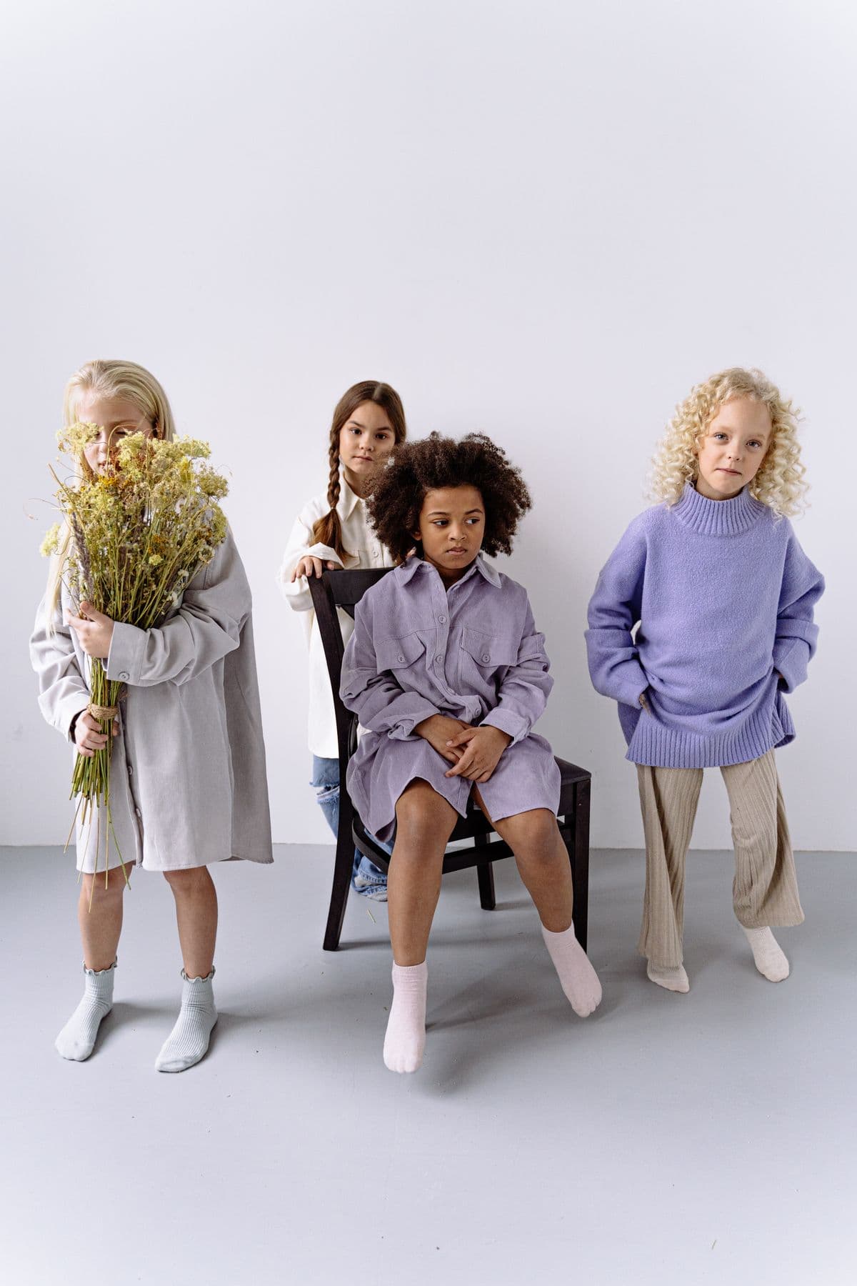 Studio Color Pop Set styled on children in a modern studio