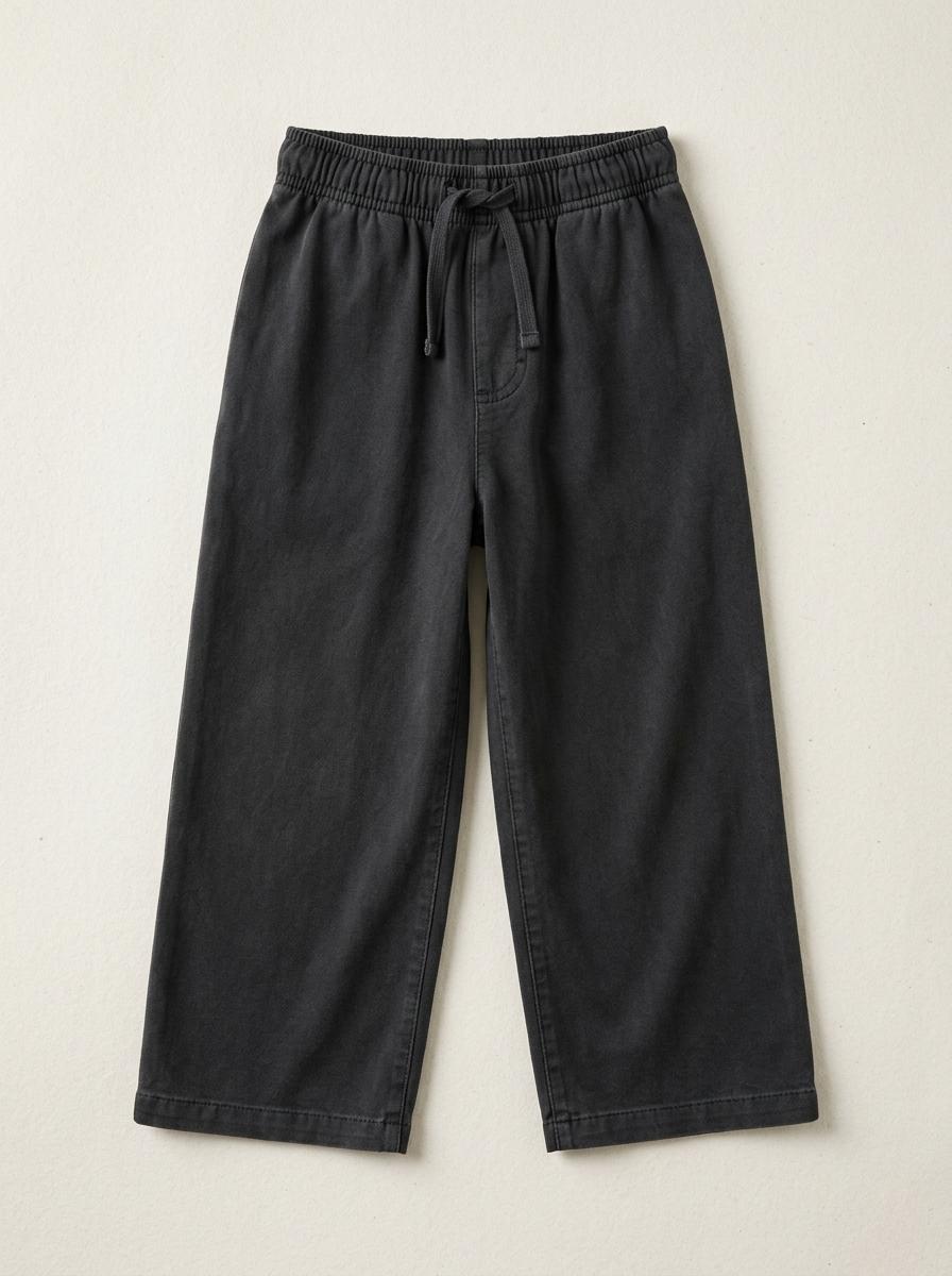 Sunday Wide Pant in Washed Ink Charcoal laid flat